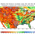 United States map of relative soil moisture