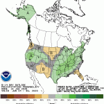 Figure 3. The 8-14-day climate outlook for precipitation representing June 24-30, 2020 where shading indicates the probability of above- or below-normal precipitation occurring during that time period.