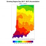 Figure 3. Accumulated modified growing degree days since April 1, 2020.
