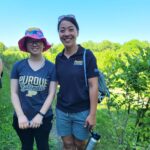 Figure 3. Master’s student, Zihan (Lilac) Hong, and Dr. Elizabeth Long at the annual Blueberry Growers of Indiana Meeting in June 2021.