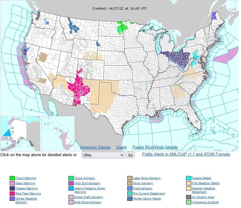 What's the difference between a frost advisory, freeze warning