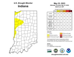 Figure 4: May 23, 2023, US Drought Monitor. The US Drought Monitor is released every Thursday morning by 8:30 AM.