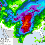 Figure 3. Seven-day total precipitation forecasted for the period from April 26 through May 3, 2024.