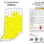Figure 4. U.S. Drought Monitor map for Indiana based on conditions through June 18, 2024.