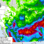 Figure 4. Forecasted precipitation total (inches) for July 18-25, 2024.