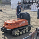 Figure 1. An autonomous airblast sprayer is demonstrated at a robotics field day in Woodland, California 2024.