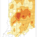 Figure 5. Modified growing degree day (50°F / 86°F) accumulation from April 15-May 8, 2025, represented as the departure from the 1991-2020 climatological average.