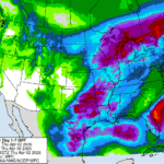 Figure 2. Total precipitation amounts (in inches) predicted for April 2-9, 2026.